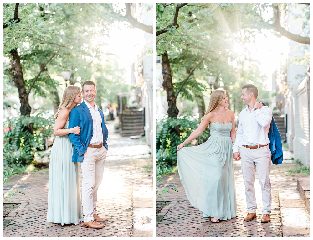  Couples Portrait session in downtown Alexandria; Sunset engagement session;