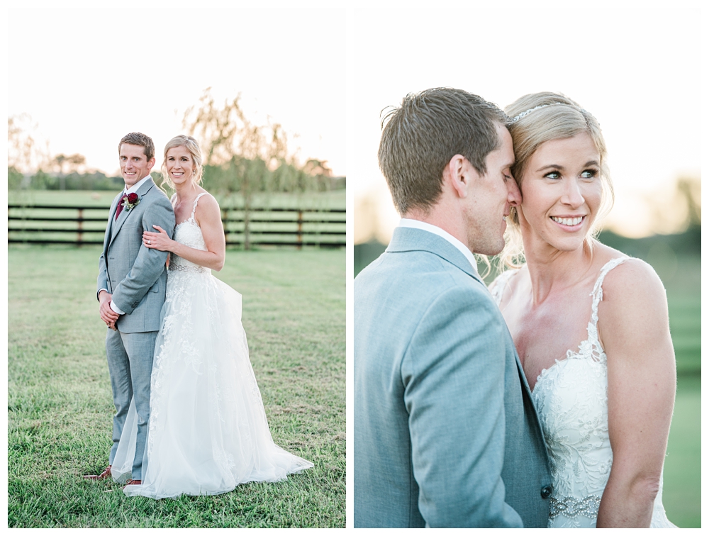 Sunset wedding photos; Loudoun wedding photographer; virginia wedding photographer; bride and groom portraits;