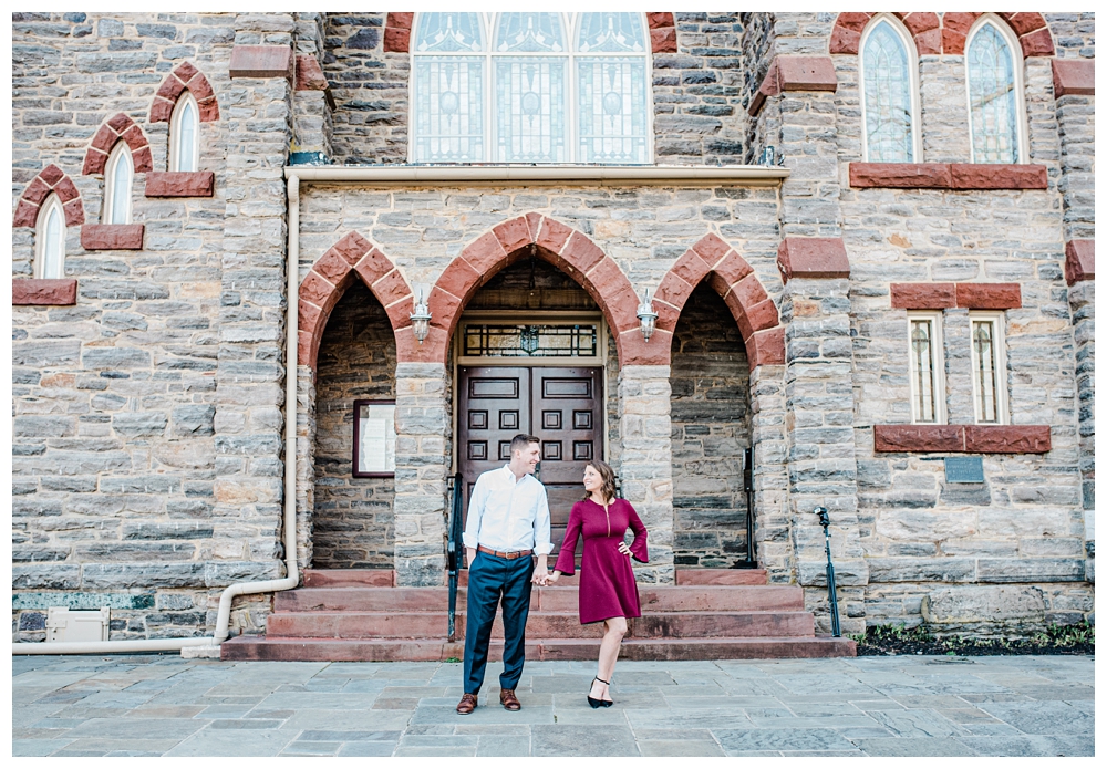 West Virginia historic church; west virginia engagement session; harpers ferry engagement session;