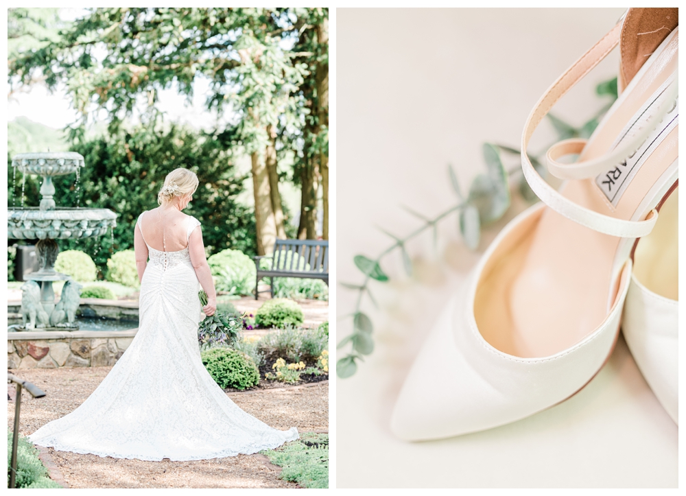 virginia bride; bridal shoes; The Inn at Willow Grove;