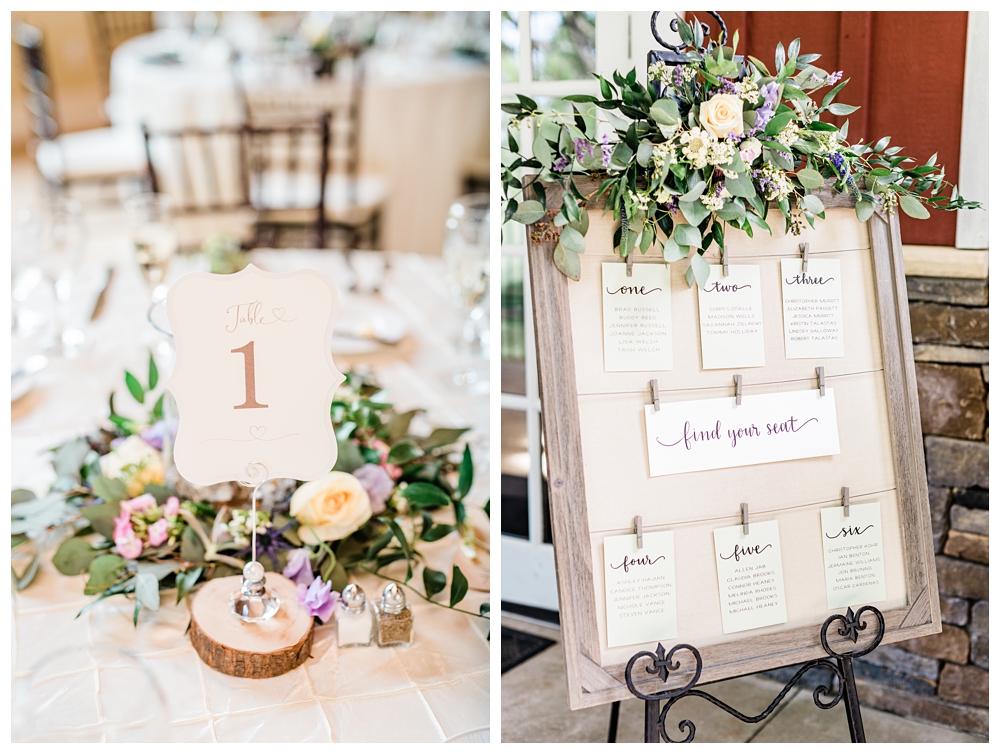 wedding reception decor; wedding details; table chart; seating chart; wedding centerpieces;