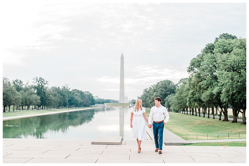 Lincoln Memorial, Lincoln Memorial Engagement Session, Reflecting Pool, Washington D.C. engagement session, DC Engagement Session, Washington Monument,