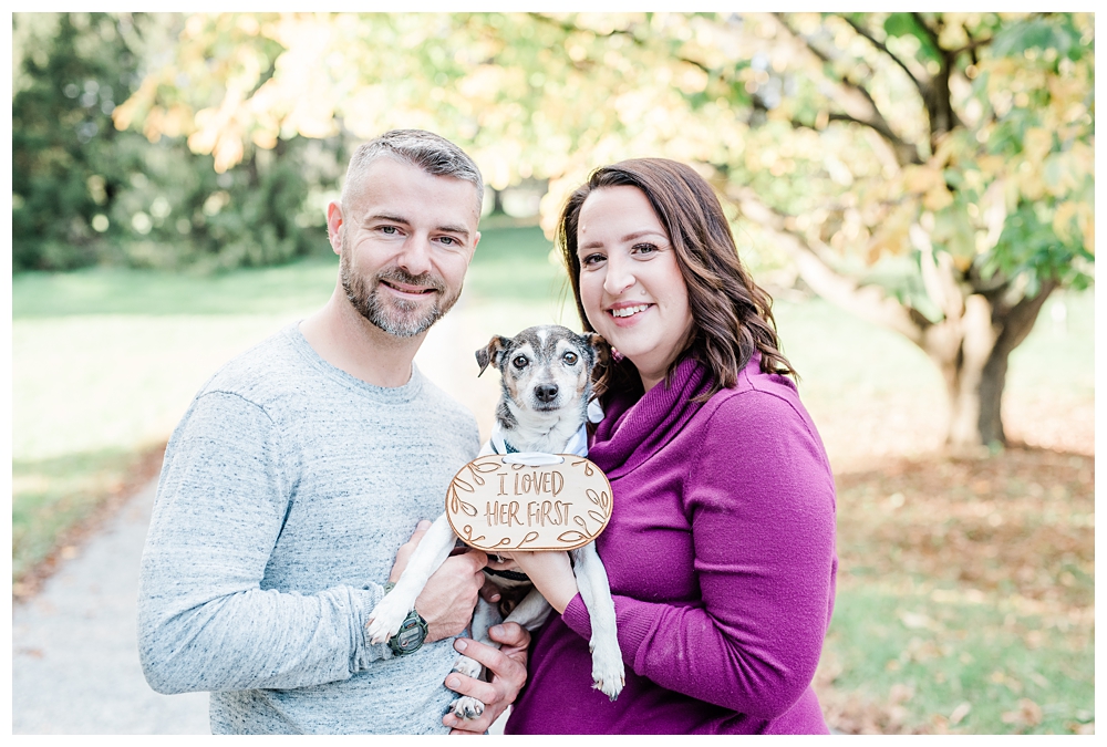 Dog engagement photos; i loved her first; i loved her first sign; 