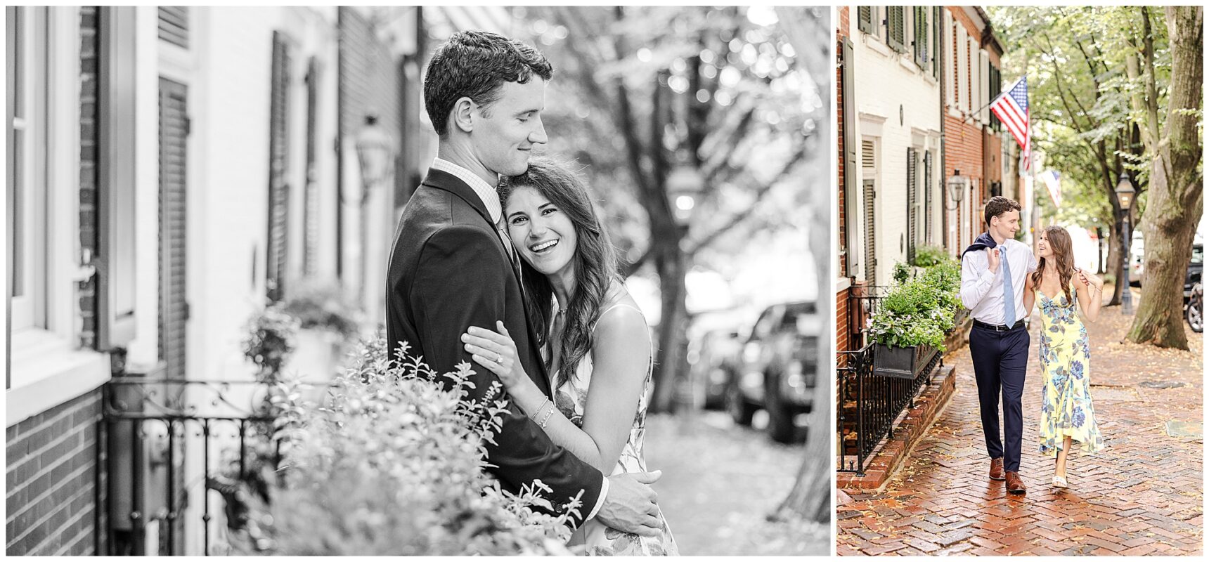 Timeless engagement photos on the cobblestone streets of Old Town Alexandria, Engagement portraits at Old Town Alexandria waterfront,Alexandria engagement photographer capturing candid moments in Old Town,Old Town Alexandria engagement photos showcasing historic charm and character,Romantic engagement photos in Downtown Alexandria featuring historic architecture